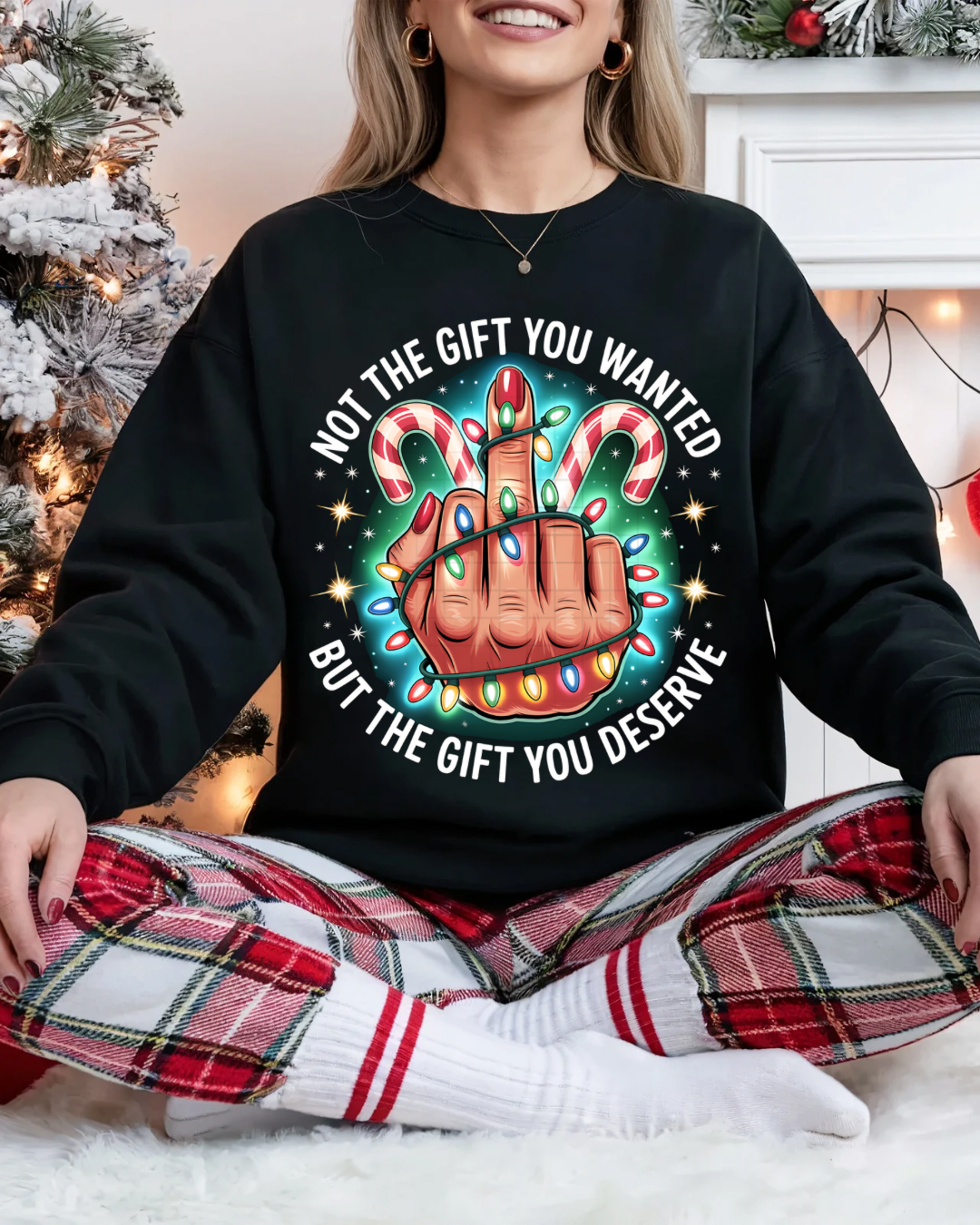 The Gift You Deserve | Funny Anti-Holiday Crewneck Sweater